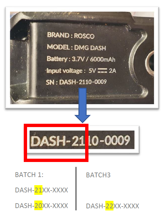 DASH-20XX-XXXX & DASH-21XX-XXX --> Batch 01 // DASH-22XX-XXX --> Batch 03